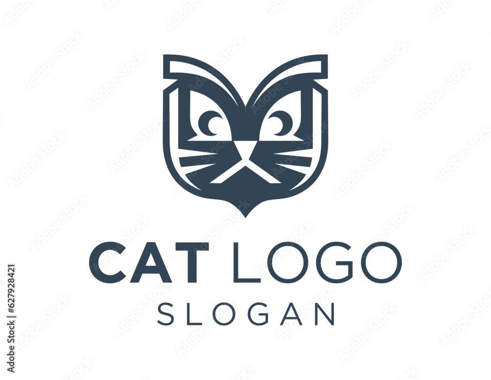 Poster logo design about cat on a white background. made using the coreldraw application.