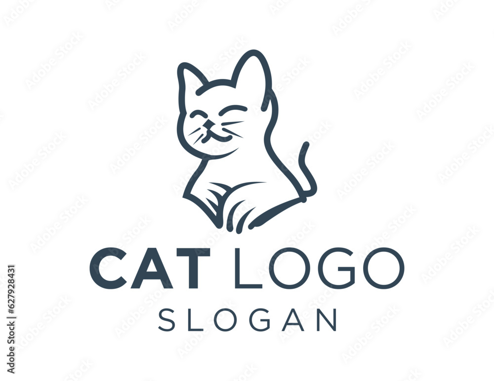 Poster logo design about cat on a white background. made using the coreldraw application.