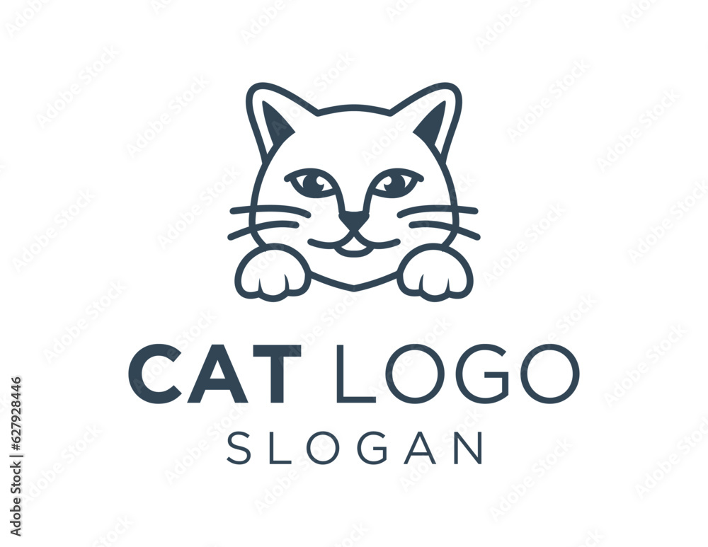 Poster logo design about cat on a white background. made using the coreldraw application.