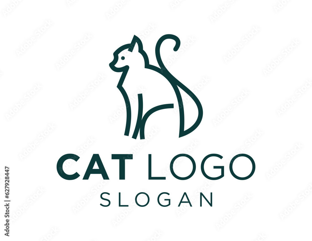 Poster logo design about cat on a white background. made using the coreldraw application.