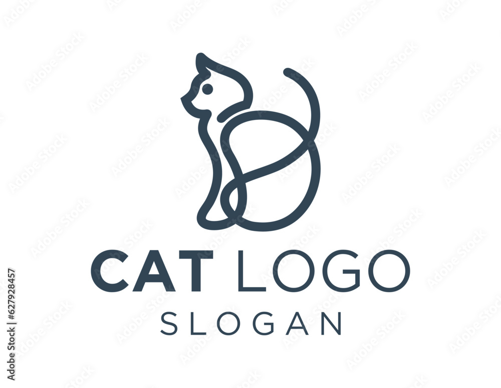 Poster logo design about cat on a white background. made using the coreldraw application.