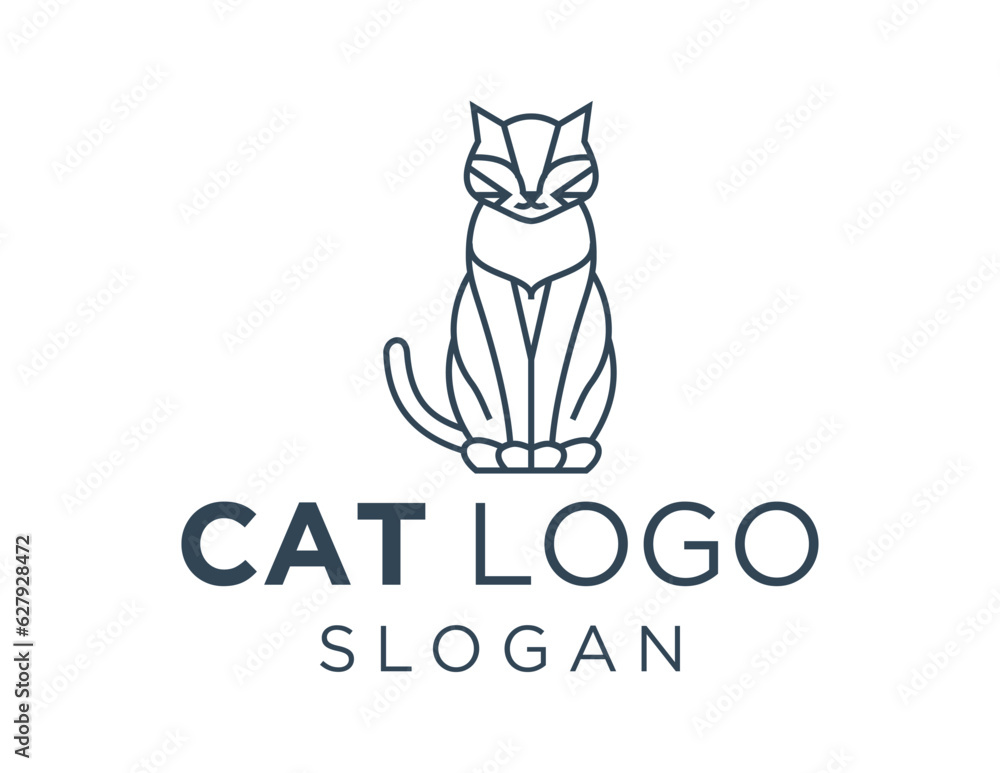 Poster logo design about cat on a white background. made using the coreldraw application.