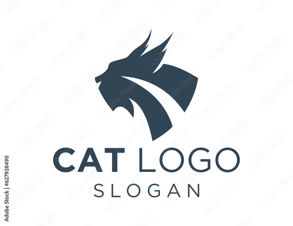 Poster logo design about cat on a white background. made using the coreldraw application.