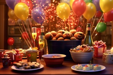 Fototapeta premium New yeareve party celebration,happy new year.