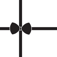 Digital png illustration of black gift ribbons on transparent background