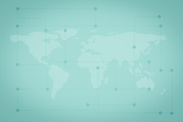 Digital png illustration of world map with connected points on transparent background