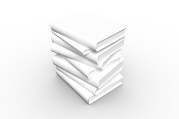 Digital png illustration of tower of white books on transparent background