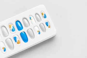 Press-on nails set on white background