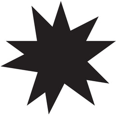 Digital png illustration of black star on transparent background
