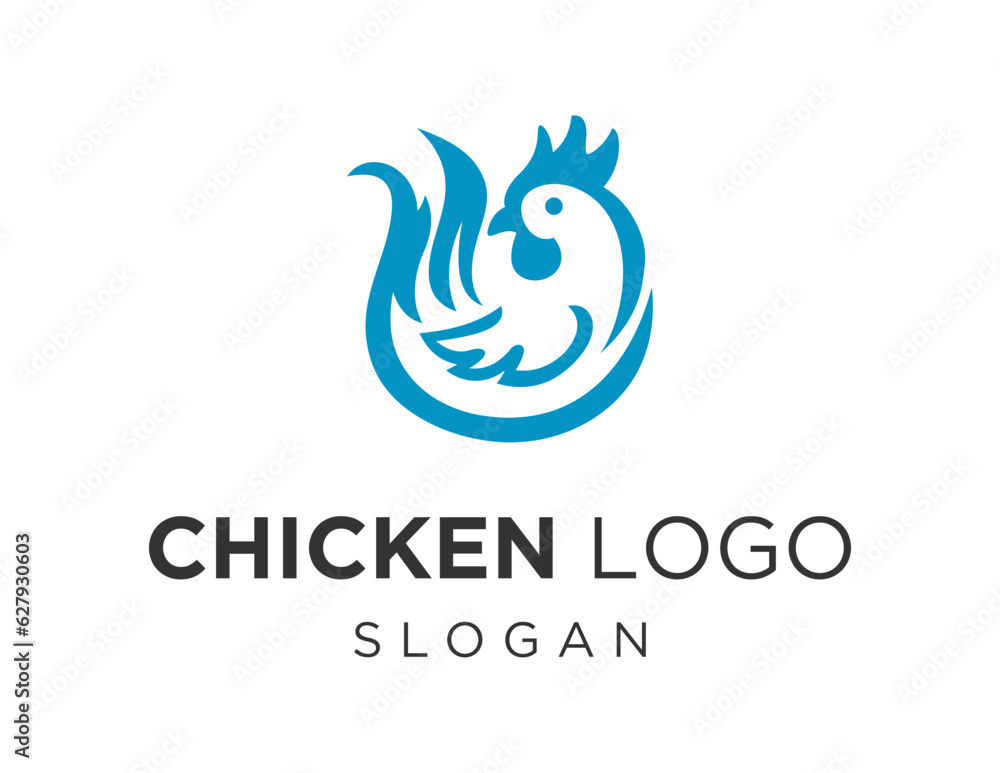 Poster logo design about chicken on a white background. made using the coreldraw application.