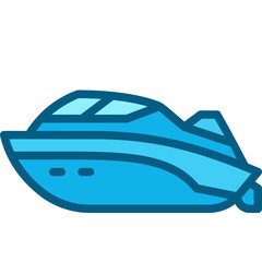 Fototapeta na wymiar speedboat two tone icon