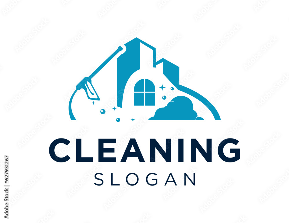 Poster logo design about cleaning on a white background. made using the coreldraw application.
