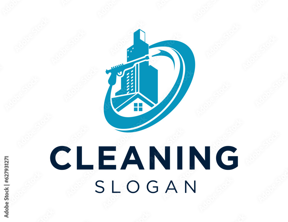 Poster logo design about cleaning on a white background. made using the coreldraw application.