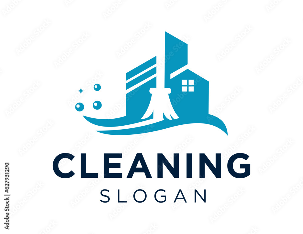 Poster logo design about cleaning on a white background. made using the coreldraw application.