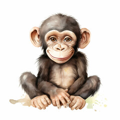 Chimpanzee Watercolor - 627931288