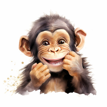 Chimpanzee Watercolor