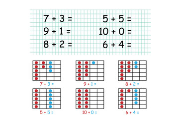 addition subtraction test question simple questions primary school first grade school math lesson concept
