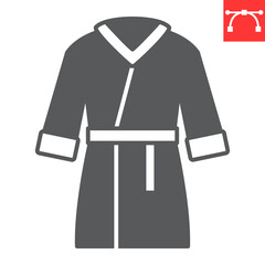 Bathrobe glyph icon, SPA and clothing, housecoat vector icon, vector graphics, editable stroke solid sign, eps 10.