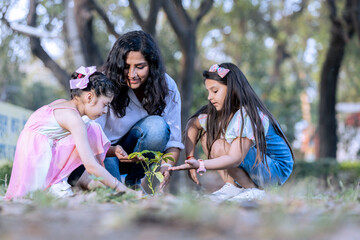 Children join as volunteers for reforestation, earth conservation activities to instill in children...