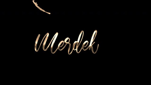 Independence writing animation for Indonesia's Independence Day. 4k quality video with transparent gold color