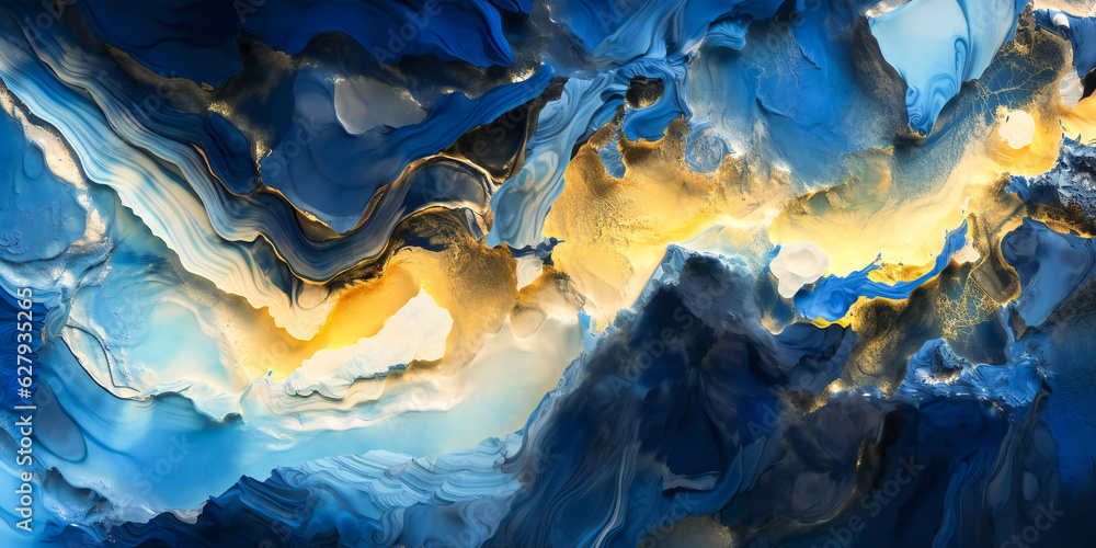 Poster abstract three dimensional textured color shapes. created with generative ai technology.