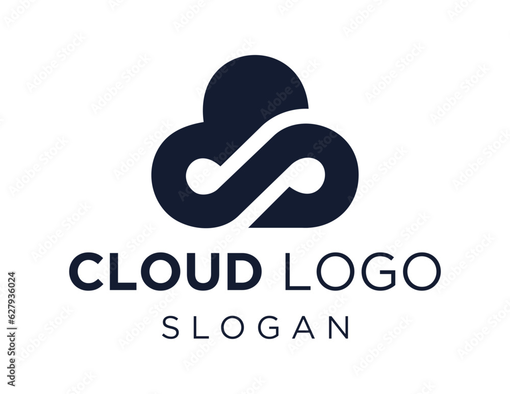 Poster logo design about cloud on a white background. made using the coreldraw application.