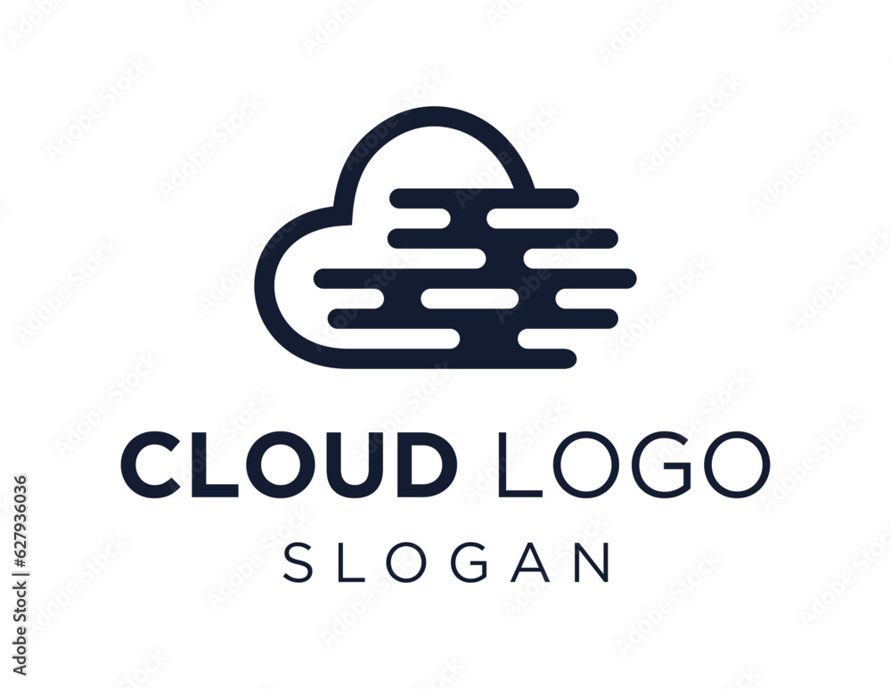 Poster logo design about cloud on a white background. made using the coreldraw application.
