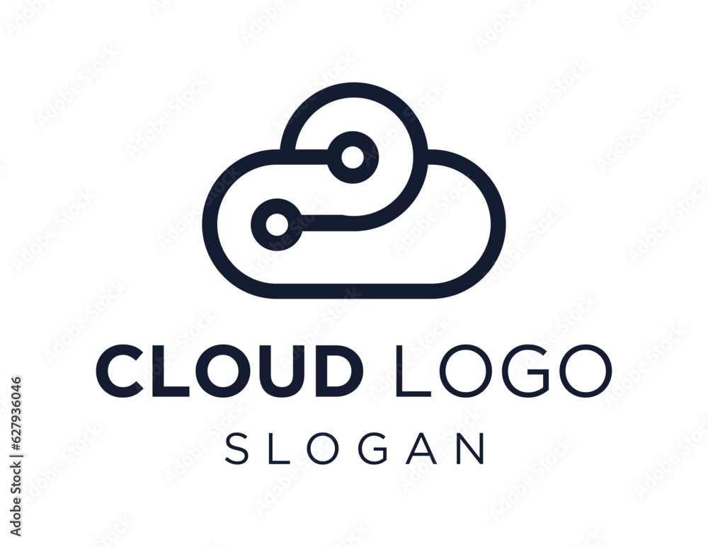 Poster logo design about cloud on a white background. made using the coreldraw application.