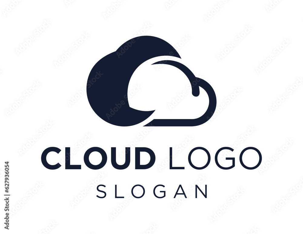 Poster logo design about cloud on a white background. made using the coreldraw application.