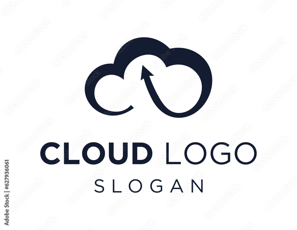 Poster logo design about cloud on a white background. made using the coreldraw application.