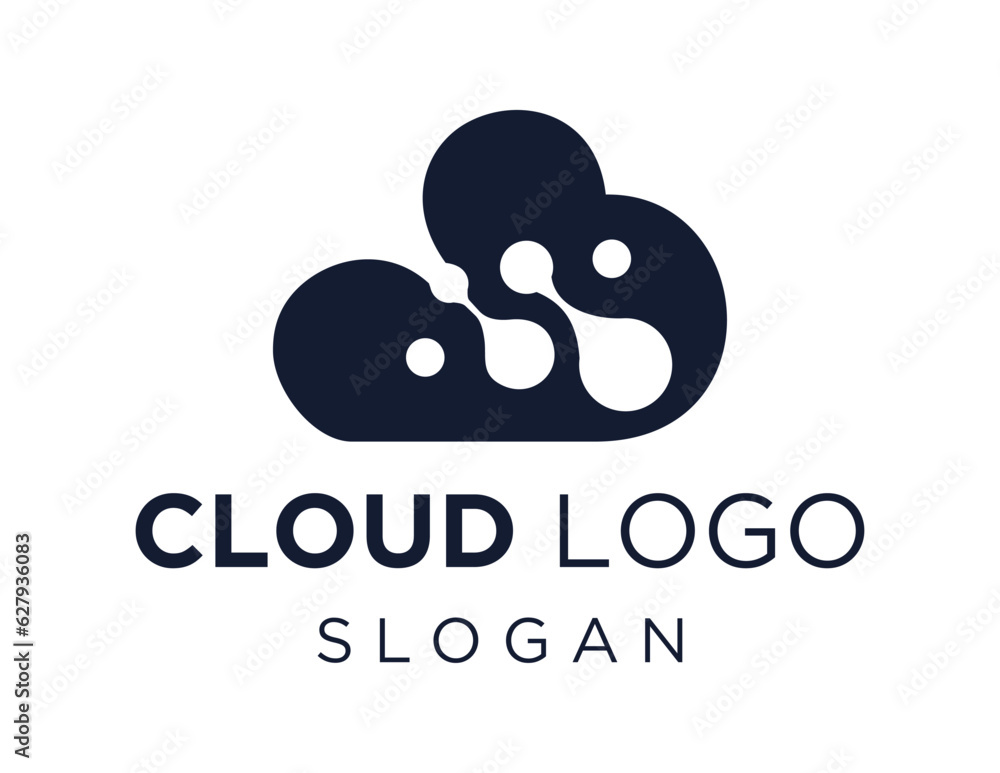 Poster logo design about cloud on a white background. made using the coreldraw application.