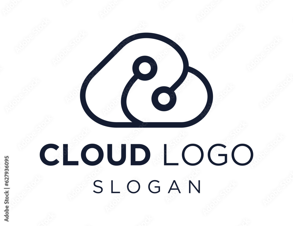 Poster logo design about cloud on a white background. made using the coreldraw application.