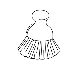 Shaving brush outline sketch. Hand drawn doodle vector illustration