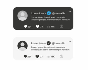 Twitter post template. Social media post layout. Vector.