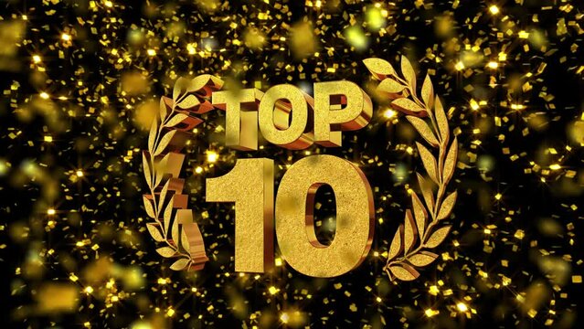 Ranking Gold Confetti background 3D Text TOP10