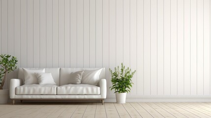 green living room with sofa. Generative AI