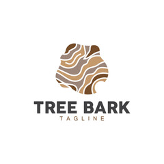 Tree Bark Logo, Wood Tree Simple Texture Vector Design, Symbol Illustration