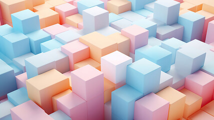 Obraz premium Colorful cubes come together to compose an abstract background