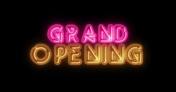 Spectacular Grand Opening: Colorful Neon Footage