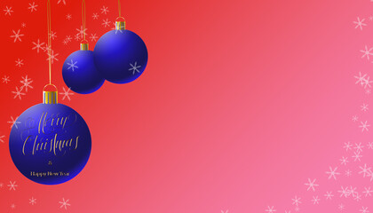 Happy New Year and Merry Christmas! Can be used as a postcard, internet banner or flyer.  Illustration has space for text , copy space.