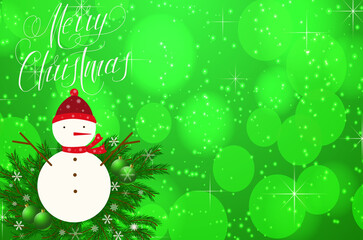 Happy New Year and Merry Christmas! Can be used as a postcard, internet banner or flyer.  Illustration has space for text , copy space.