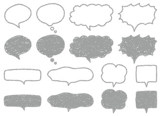 クレヨン素材　手描きのふきだしセット