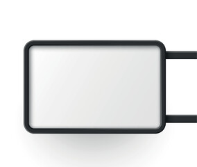 Blank light box template with plastic black frame side holder realistic vector illustration