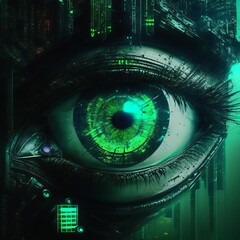 Digital technology eye, AI generated
