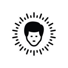 Black solid icon for headed