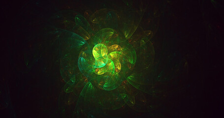 3D rendering abstract colorful fractal light background