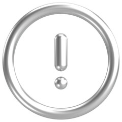 Warning sign. Notification icon. 3D illustration.