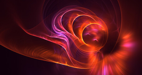 3D rendering abstract colorful fractal light background