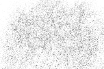 Distressed black texture. Dark grainy texture on white background. Dust overlay textured. Grain noise particles. Rusted white effect. Grunge design elements. Vector illustration, EPS 10.