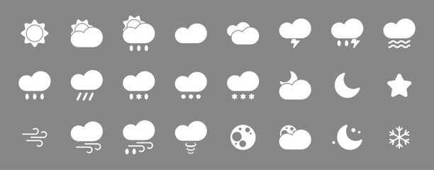 Obraz premium Weather icon set.